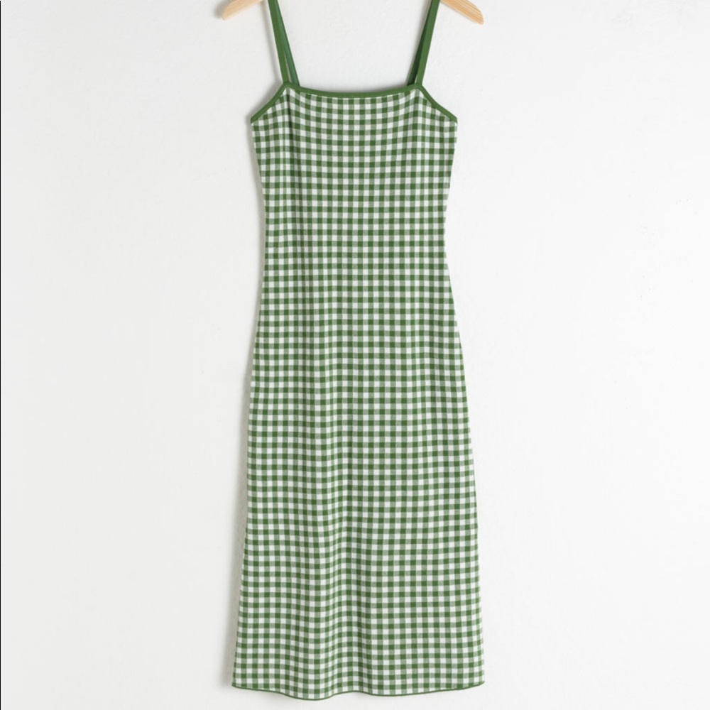 ISO & Other Stories Fitted Gingham Midi Dress ISO - Picture 2 of 2